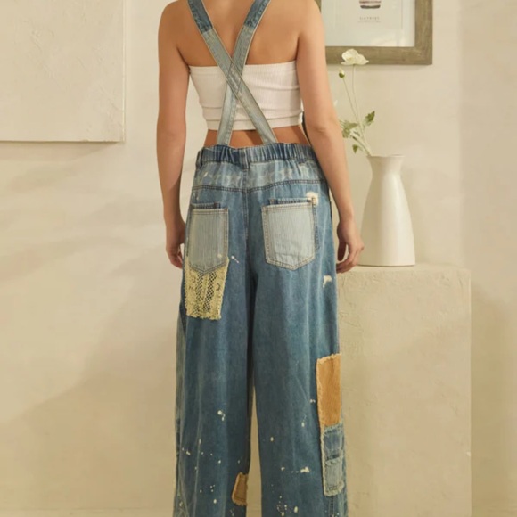 💕 Oli & Hali Patchwork Denim Overalls - Picture 6 of 9